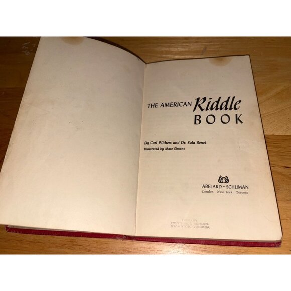 The American Riddle Book Hardcover Book 1927 By Withers Red Cloth Cover Vintage - Picture 8 of 13